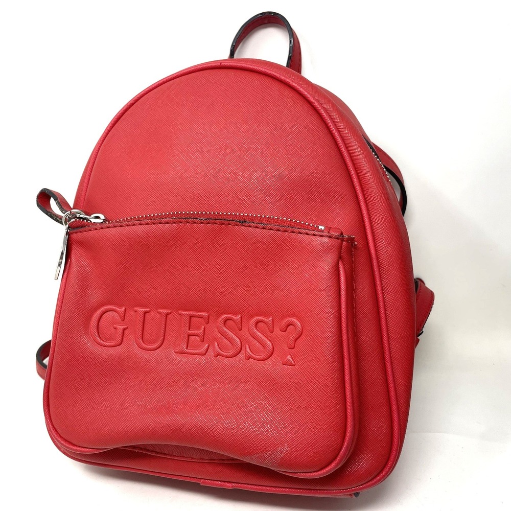 GUESS Rodney Women's Mini‎ Backpack BAG Handbag Purse Red Faux Leather